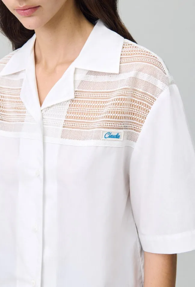 Claudie Pierlot Cropped Shirt White Women Tops And Shirts