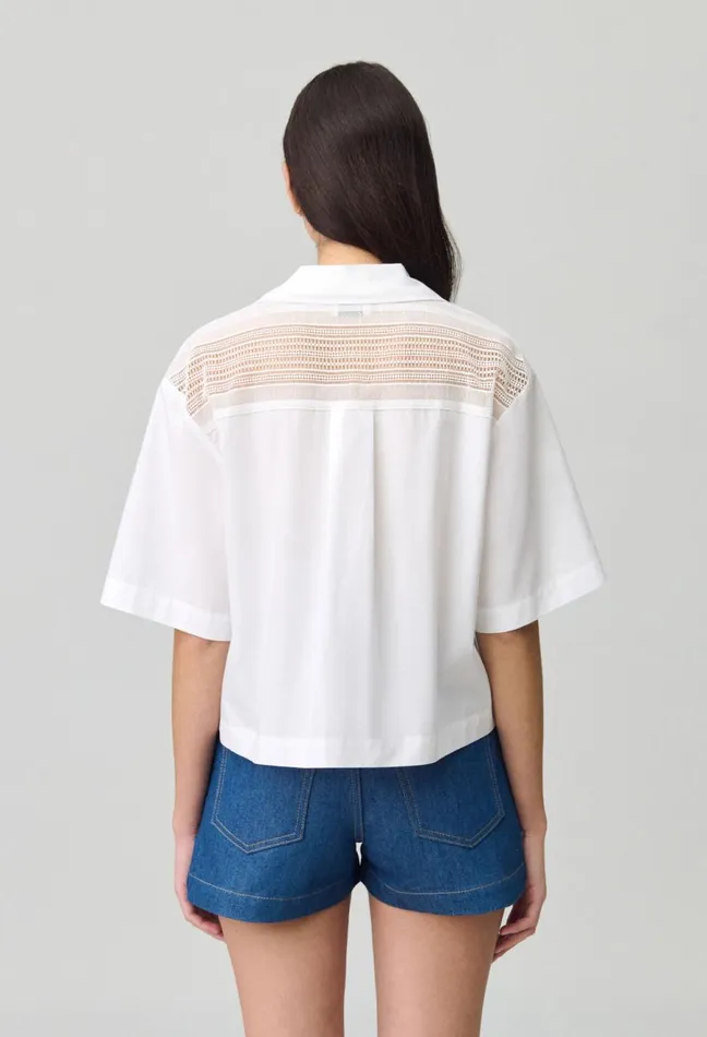 Claudie Pierlot Cropped Shirt White Women Tops And Shirts