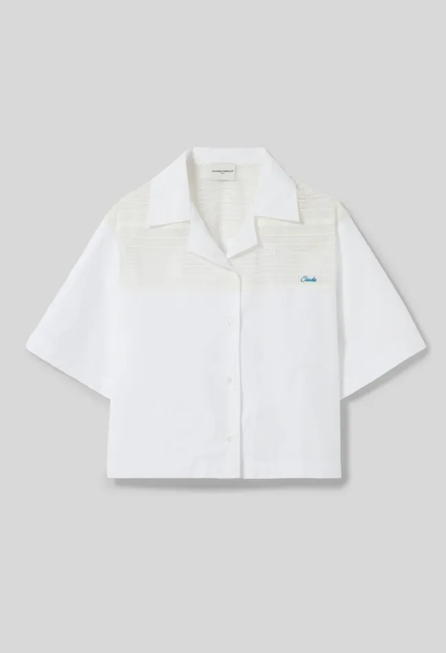 Claudie Pierlot Cropped Shirt White Women Tops And Shirts