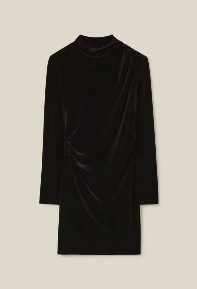 Claudie Pierlot Fitted Black Velvet Mini Dress Women Dresses Claudie Pierlot Fitted Black Velvet Mini Dress Women Dresses