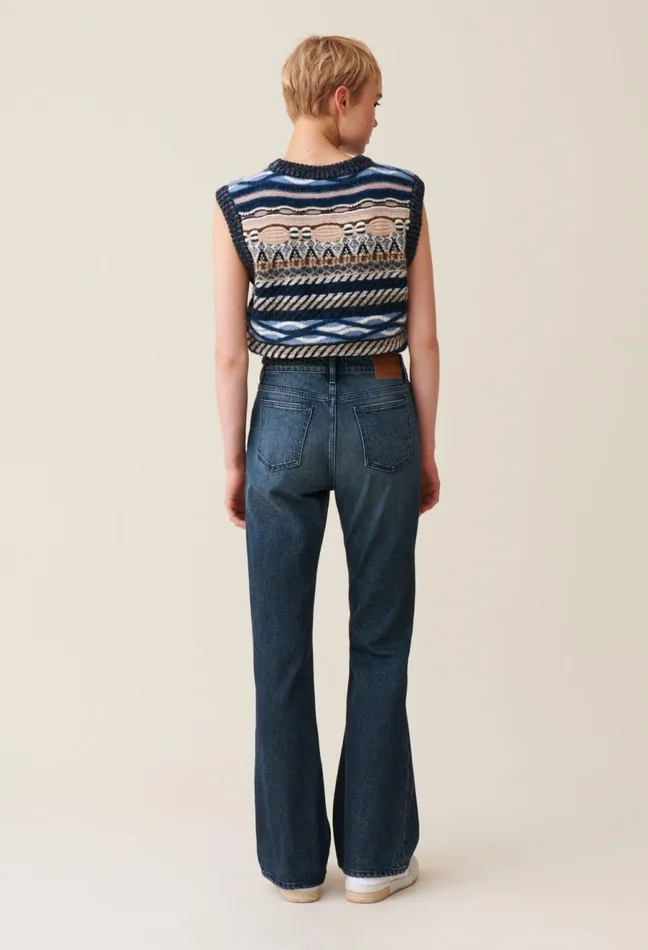 Claudie Pierlot Flared Denim Jeans Denim Delave Women Jeans And Trousers Claudie Pierlot Flared Denim Jeans Denim Delave Women Jeans And Trousers