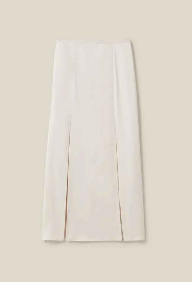 Claudie Pierlot Flowy Pleated Maxi Skirt Ice Beige Women Skirts And Shorts Claudie Pierlot Flowy Pleated Maxi Skirt Ice Beige Women Skirts And Shorts