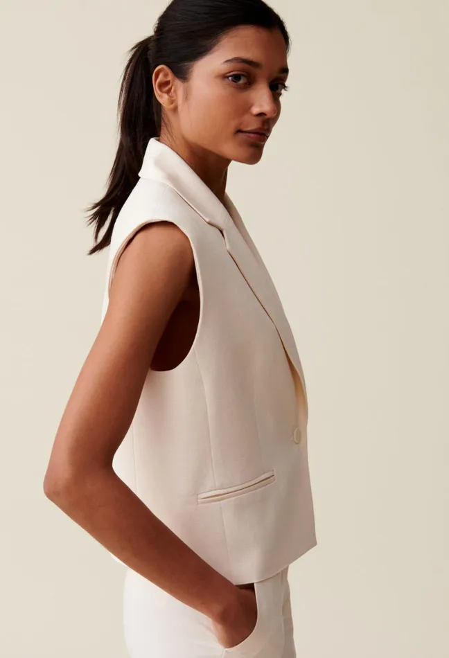 Claudie Pierlot Ivory Tailored Blazer Women Blazers Claudie Pierlot Ivory Tailored Blazer Women Blazers