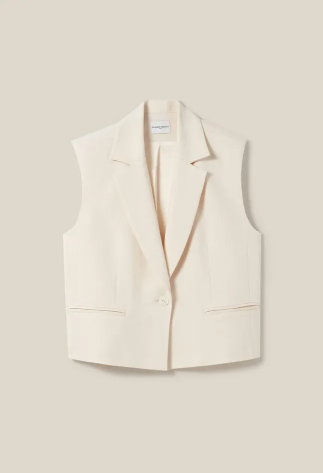 Claudie Pierlot Ivory Tailored Blazer Women Blazers Claudie Pierlot Ivory Tailored Blazer Women Blazers