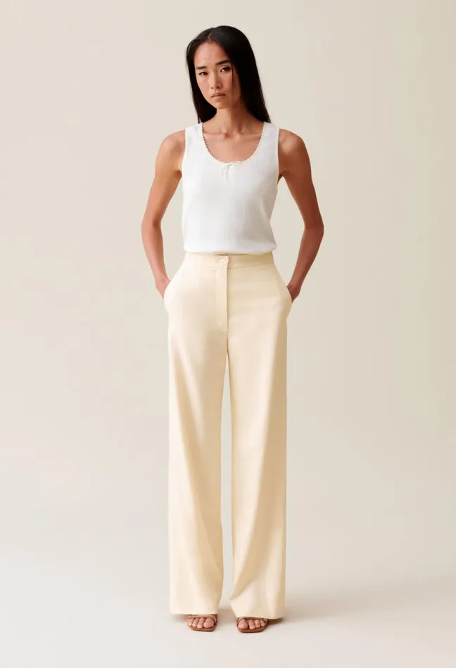 Claudie Pierlot Ivory Tailored Trousers Women Jeans And Trousers