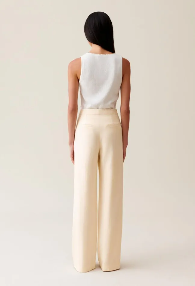 Claudie Pierlot Ivory Tailored Trousers Women Jeans And Trousers