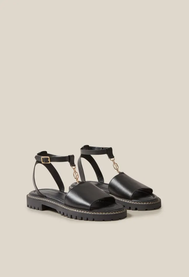 Claudie Pierlot Leather Sandals Black Women Sandals Pumps And Mules