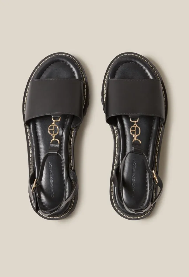 Claudie Pierlot Leather Sandals Black Women Sandals Pumps And Mules