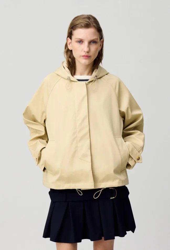 Claudie Pierlot Lightweight Hooded Parka Light Beige Women Coats
