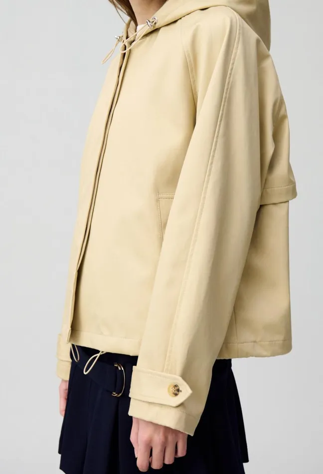 Claudie Pierlot Lightweight Hooded Parka Light Beige Women Coats