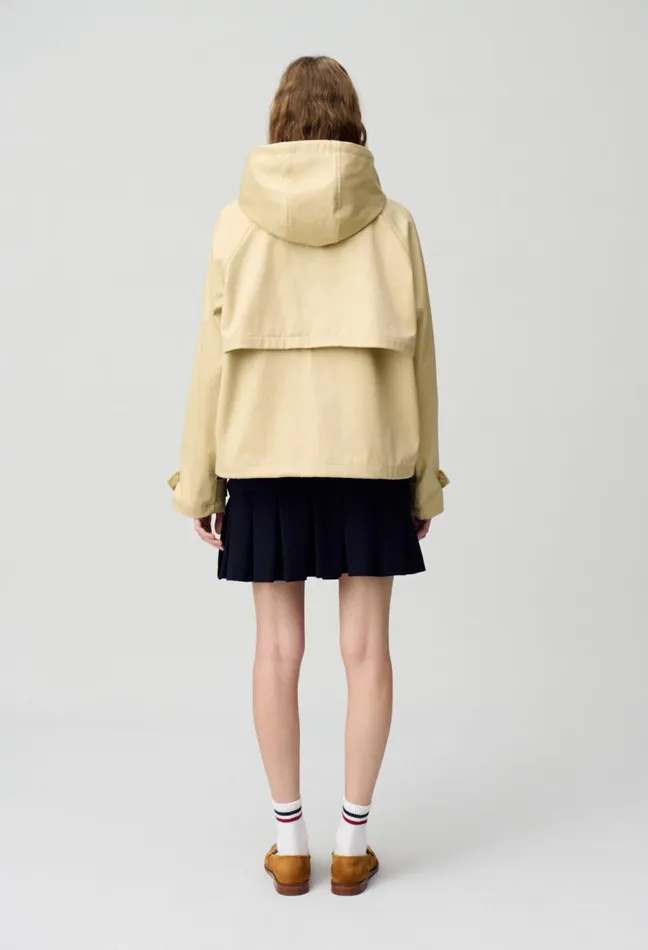 Claudie Pierlot Lightweight Hooded Parka Light Beige Women Coats