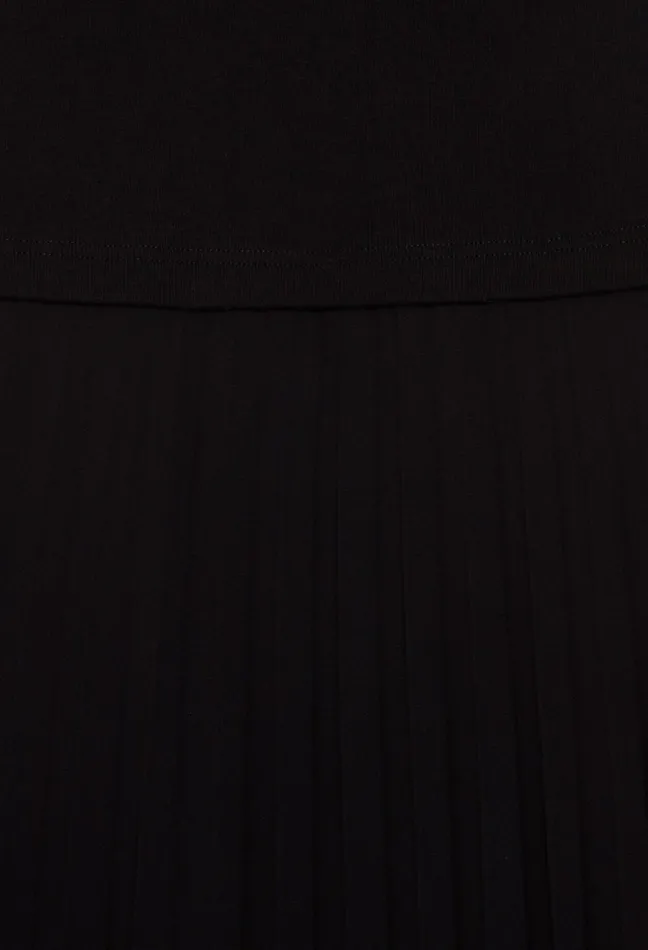 Claudie Pierlot Long DualFabric Teli Dress Black Women Dresses Claudie Pierlot Long DualFabric Teli Dress Black Women Dresses