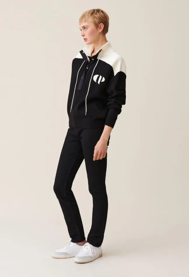 Claudie Pierlot Minimum HalfZip Sweatshirt Black Women Sweatshirts