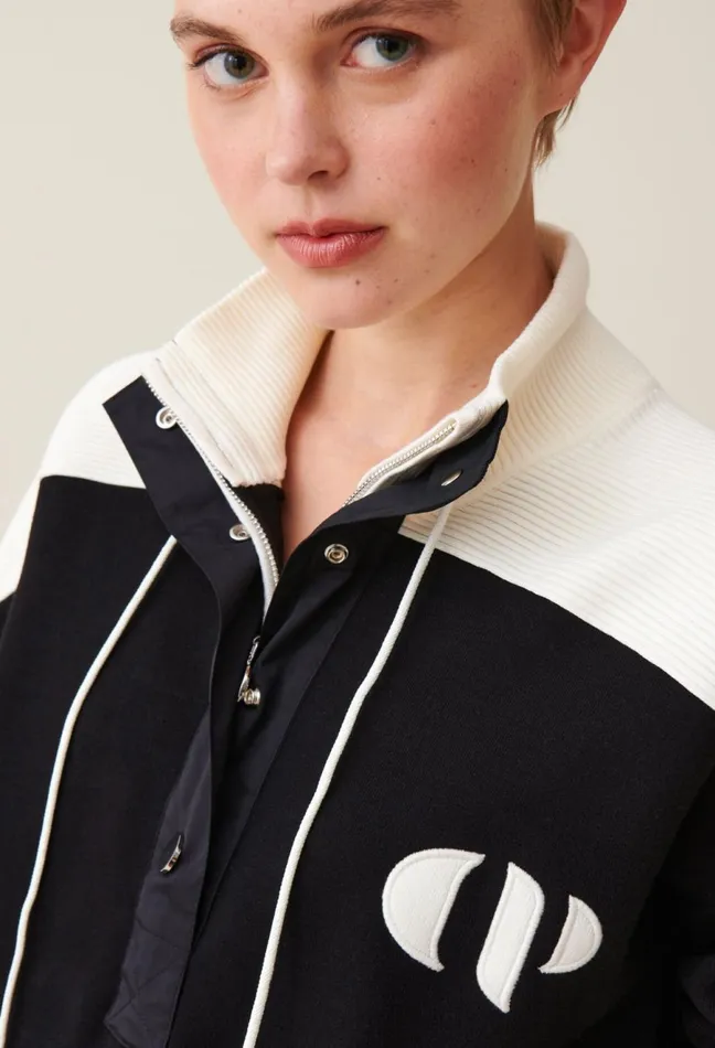 Claudie Pierlot Minimum HalfZip Sweatshirt Black Women Sweatshirts