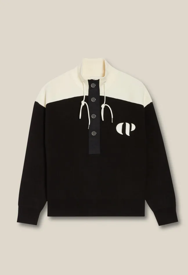 Claudie Pierlot Minimum HalfZip Sweatshirt Black Women Sweatshirts