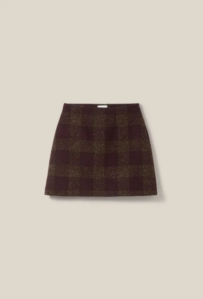 Claudie Pierlot Short Checked Knit Skirt Multicolored Women Skirts And Shorts