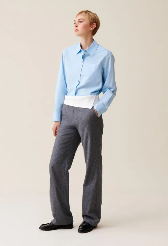Claudie Pierlot Straight Trousers Contrast Belt Gris Fonce Women Jeans And Trousers Claudie Pierlot Straight Trousers Contrast Belt Gris Fonce Women Jeans And Trousers