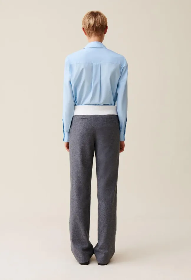 Claudie Pierlot Straight Trousers Contrast Belt Gris Fonce Women Jeans And Trousers Claudie Pierlot Straight Trousers Contrast Belt Gris Fonce Women Jeans And Trousers