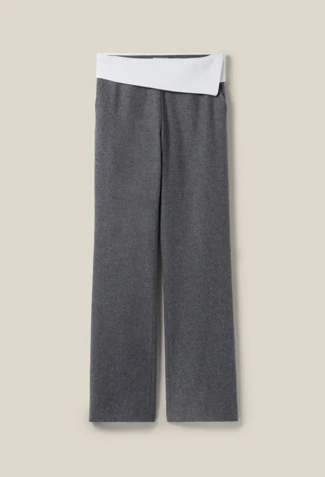 Claudie Pierlot Straight Trousers Contrast Belt Gris Fonce Women Jeans And Trousers Claudie Pierlot Straight Trousers Contrast Belt Gris Fonce Women Jeans And Trousers