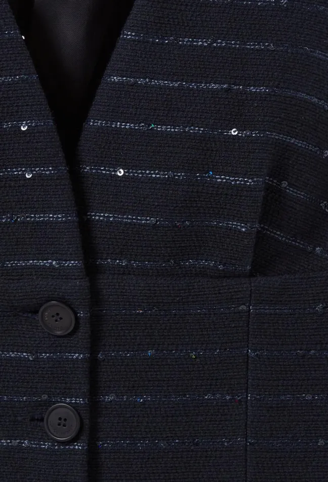 Claudie Pierlot Striped Blazer Top Navy Women Tops And Shirts