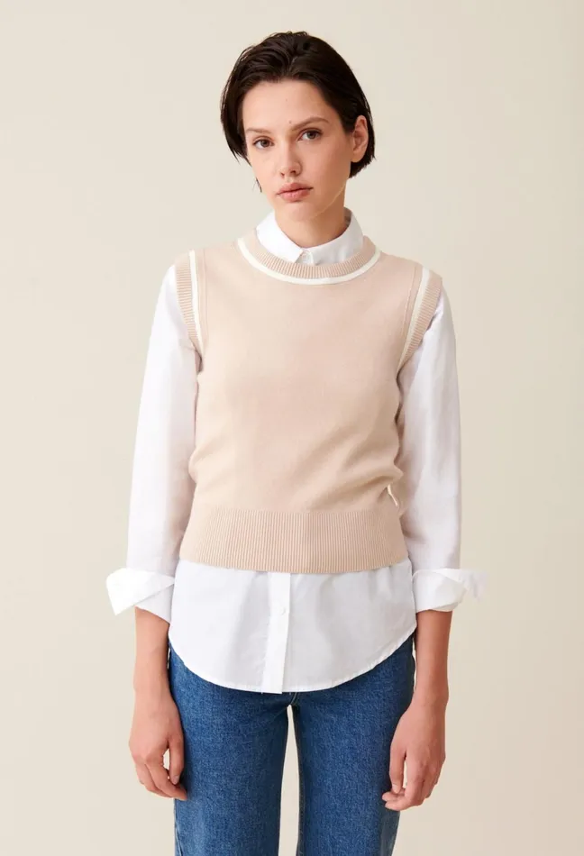 Claudie Pierlot Striped Knitted Jumper Light Beige Women Knitwear And Cardigans Claudie Pierlot Striped Knitted Jumper Light Beige Women Knitwear And Cardigans