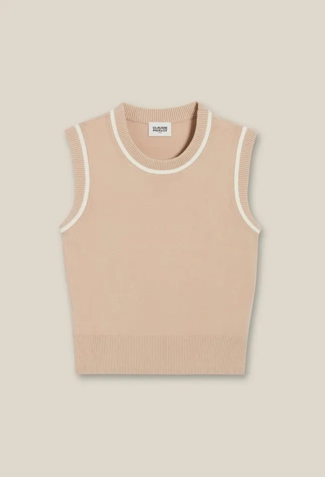 Claudie Pierlot Striped Knitted Jumper Light Beige Women Knitwear And Cardigans Claudie Pierlot Striped Knitted Jumper Light Beige Women Knitwear And Cardigans