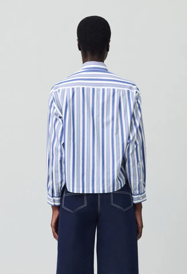 Claudie Pierlot Striped Shirt With Bow Collar Dualcolor Women Tops And Shirts