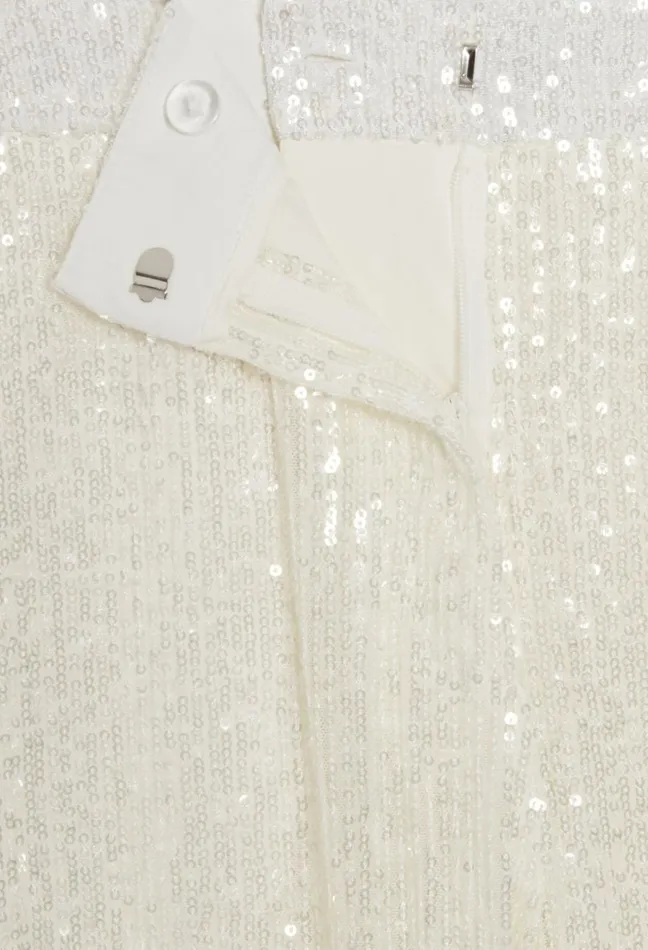 Claudie Pierlot White Sequinned Trousers Women Jeans And Trousers