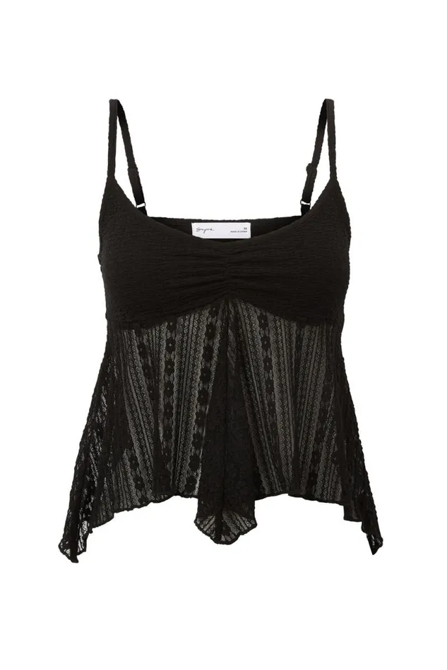 Clothing Supr Going Out Tops Nellie Textured Cami Black