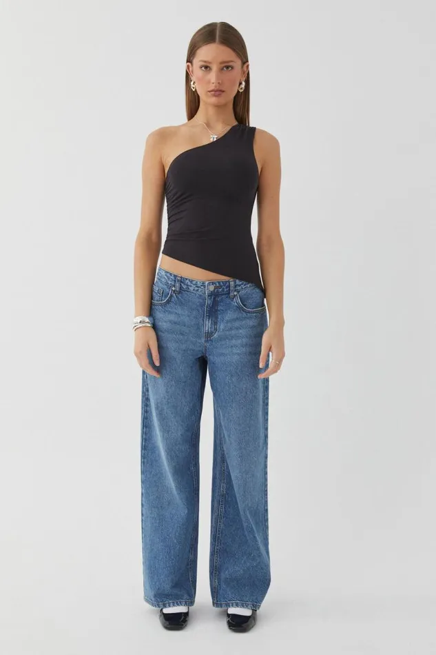 Clothing Supr Going Out Tops Soft Amelia One Shoulder Top Black