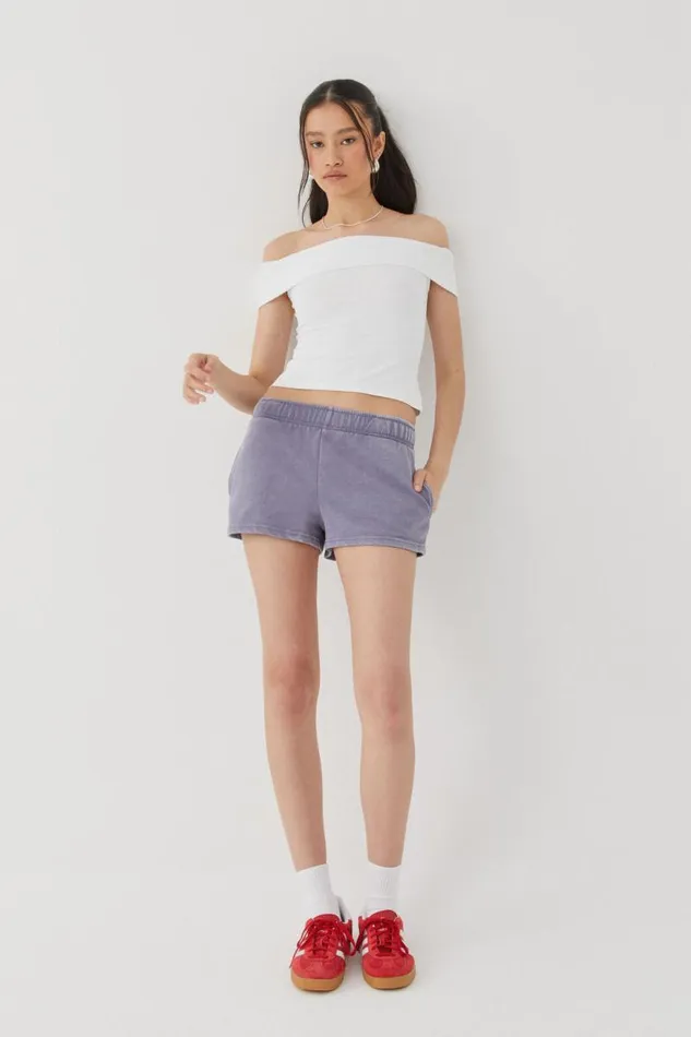 Clothing Supr Hoodies and Trackies Malia Sweat Short Washed Indigo Mist