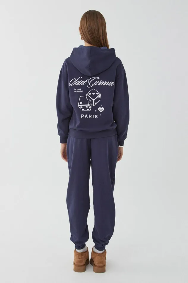 Clothing Supr Hoodies and Trackies Paige Oversized Printed Hoodie All Star Navyst Germain