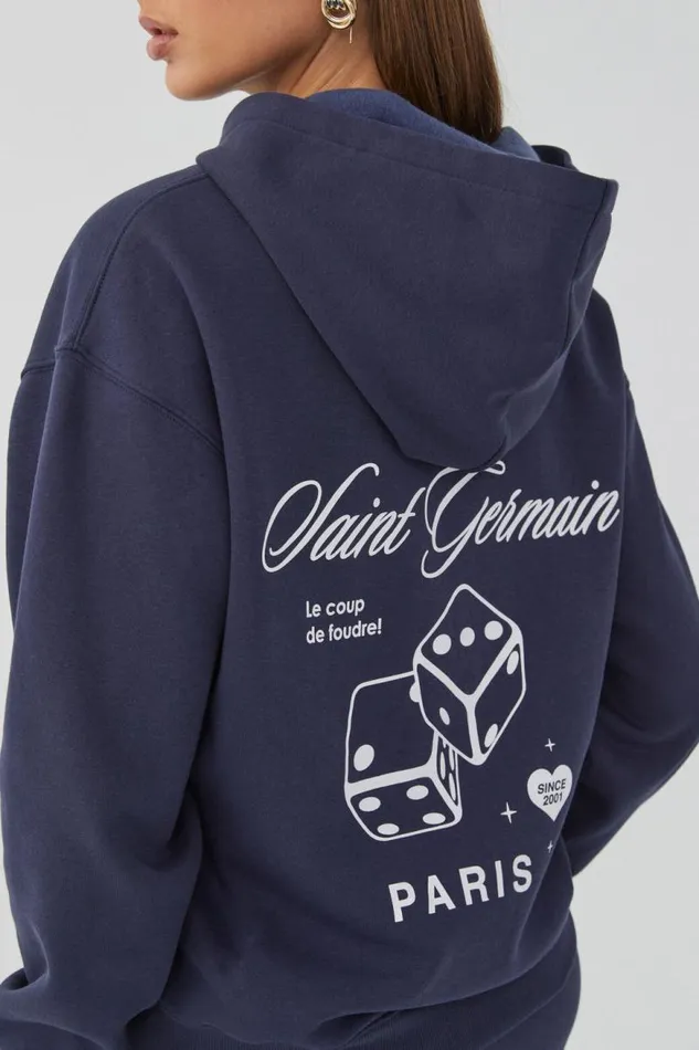 Clothing Supr Hoodies and Trackies Paige Oversized Printed Hoodie All Star Navyst Germain
