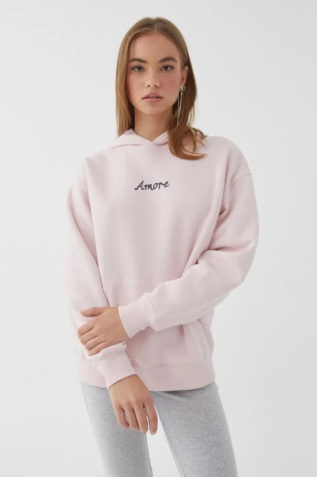 Clothing Supr Hoodies and Trackies Paige Oversized Printed Hoodie Gloss Pinkamore