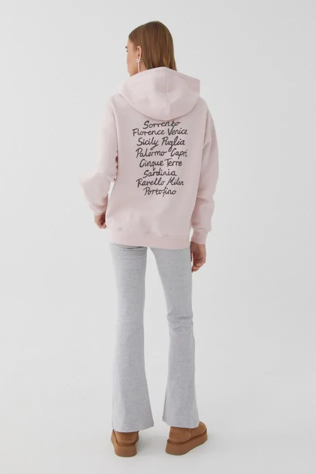 Clothing Supr Hoodies and Trackies Paige Oversized Printed Hoodie Gloss Pinkamore