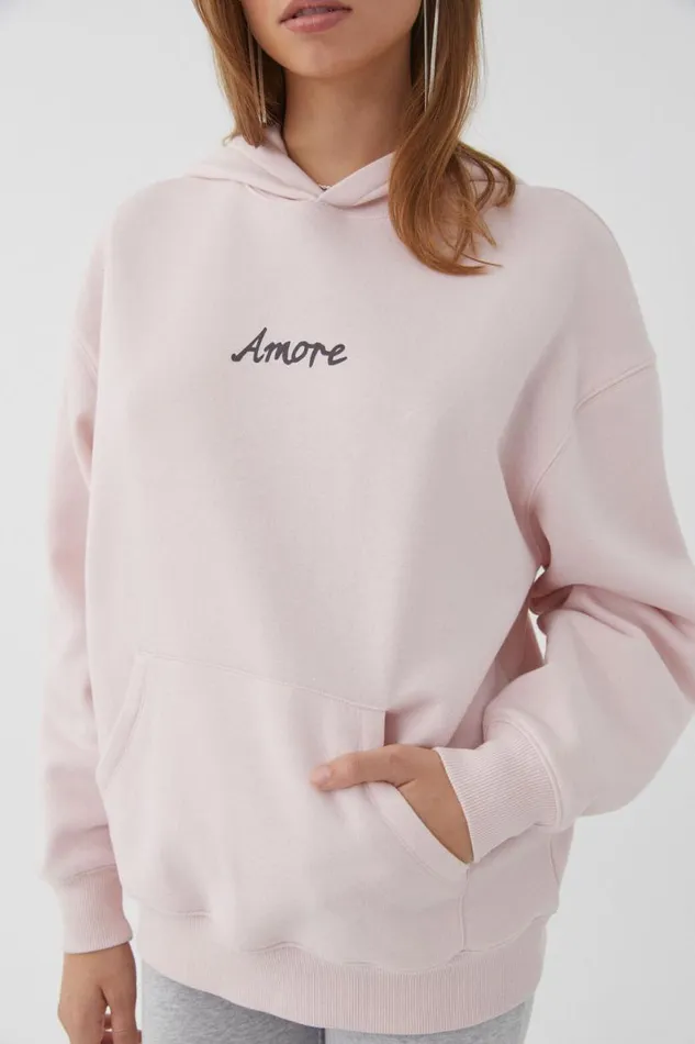 Clothing Supr Hoodies and Trackies Paige Oversized Printed Hoodie Gloss Pinkamore