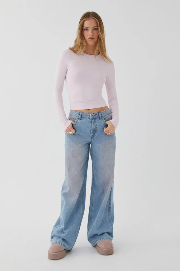 Clothing Supr Jeans Low Rise Baggy Jean Blue Blush
