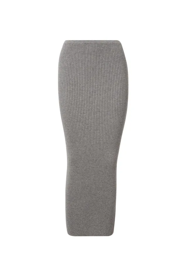 Clothing Supr Knitwear Kenzie Knit Maxi Skirt Dark Grey Marle