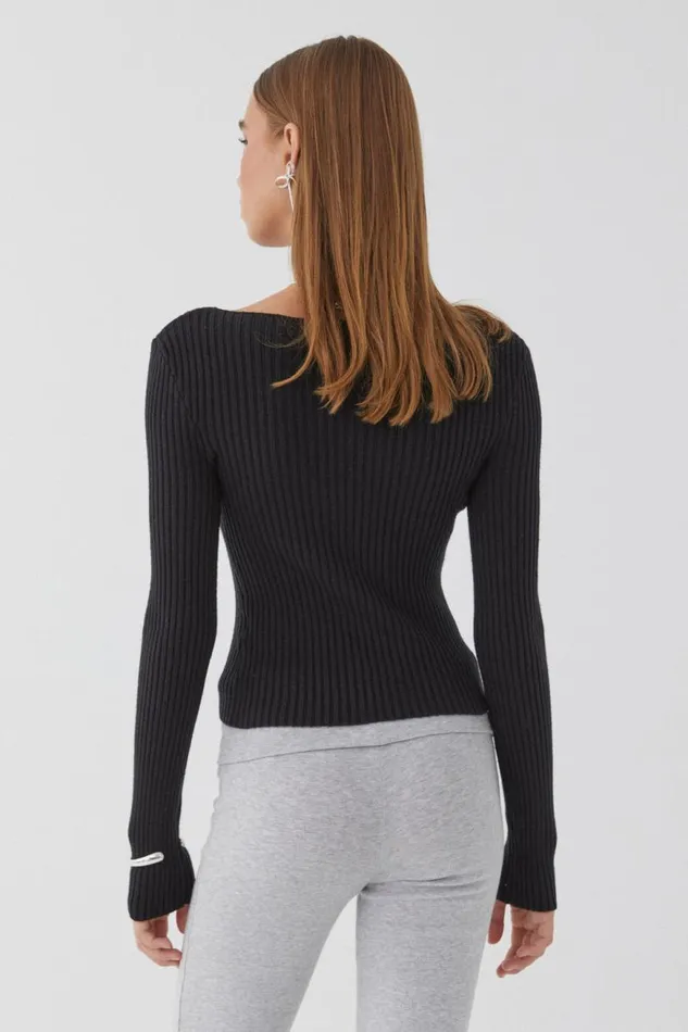 Clothing Supr Knitwear Selena Rib Knit Black