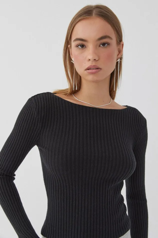 Clothing Supr Knitwear Selena Rib Knit Black