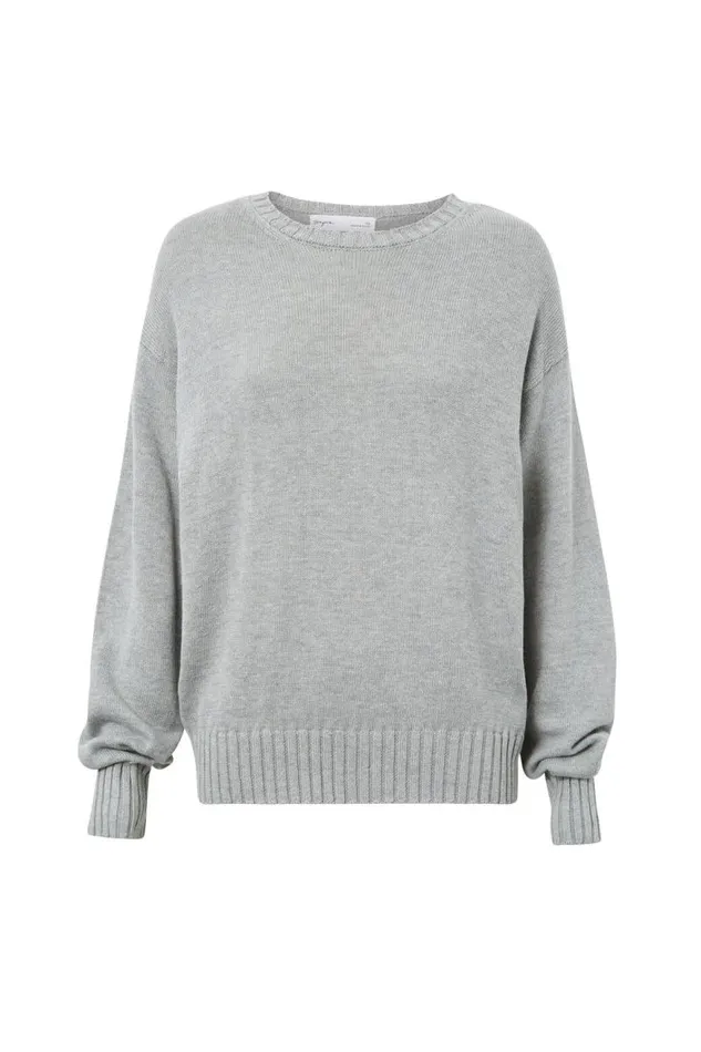 Clothing Supr Knitwear Zoey Crew Neck Jumper Grey Marle