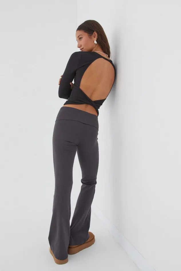 Clothing Supr Long Sleeve Tops Backless Long Sleeve Top Black