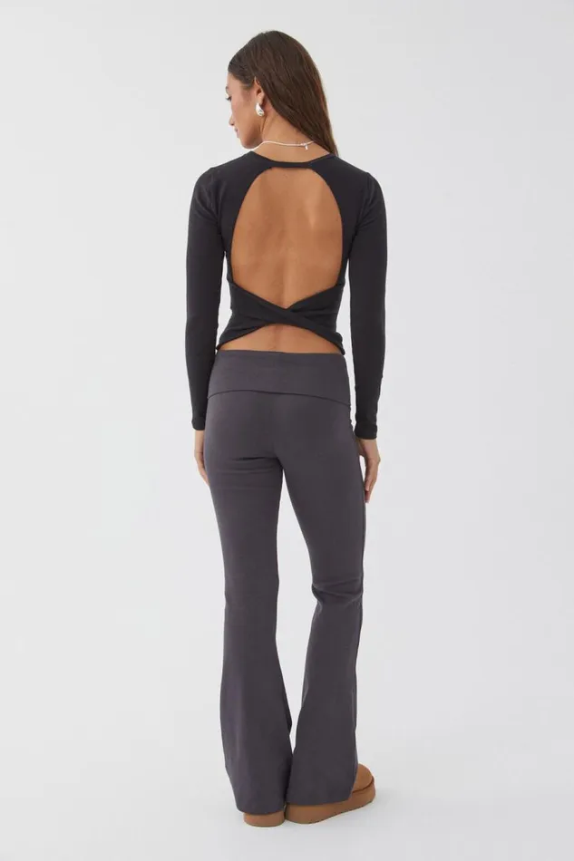 Clothing Supr Long Sleeve Tops Backless Long Sleeve Top Black