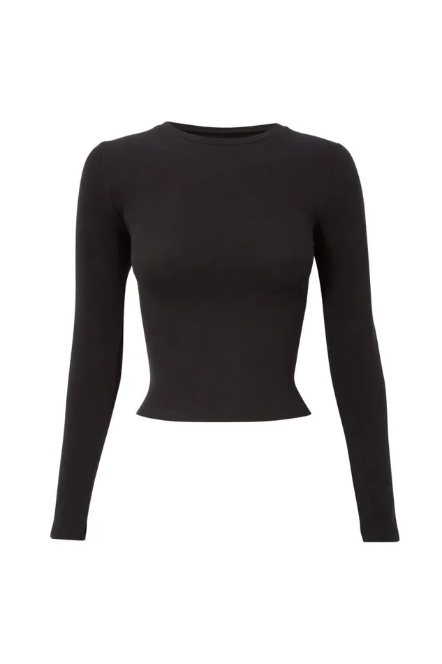 Clothing Supr Long Sleeve Tops Backless Long Sleeve Top Black