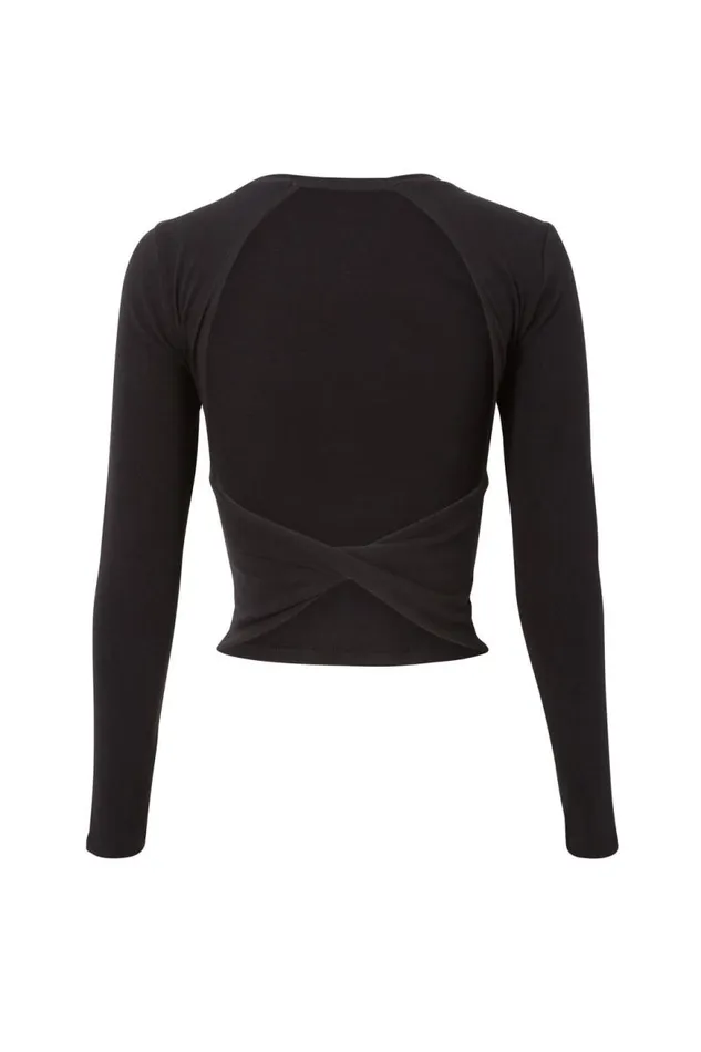Clothing Supr Long Sleeve Tops Backless Long Sleeve Top Black