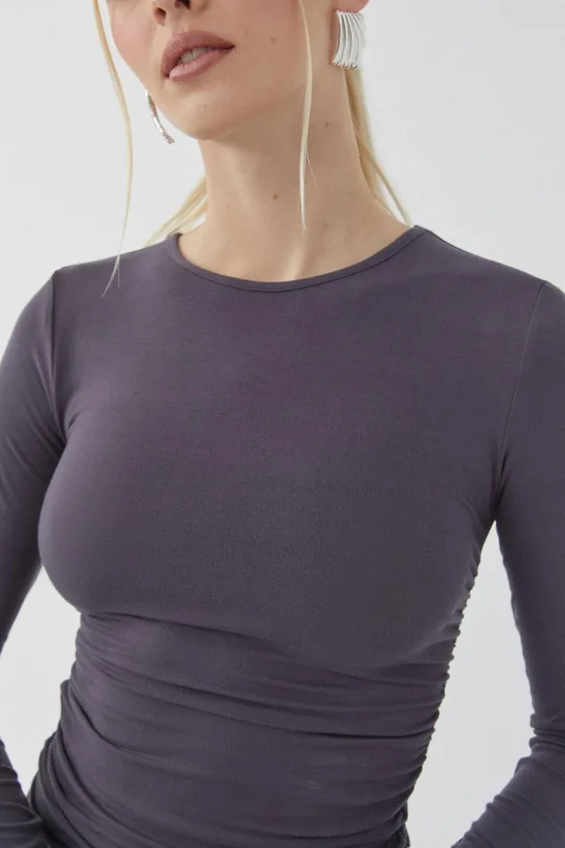 Clothing Supr Long Sleeve Tops Soft Brit Long Sleeve Top Gun Metal