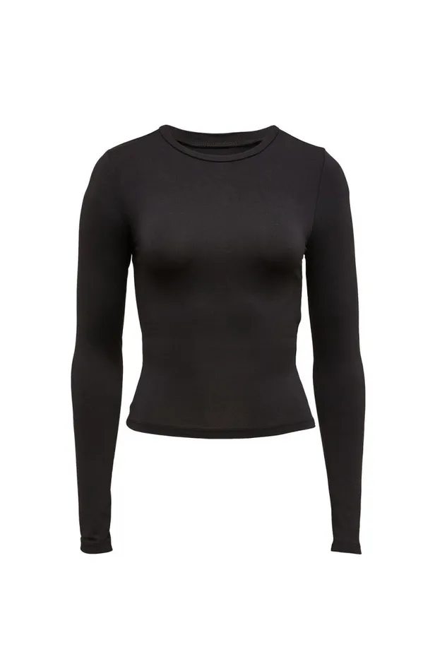 Clothing Supr Luxe Essentials Luxe Long Sleeve Longline Tee Black