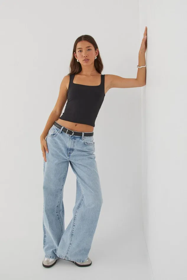 Clothing Supr Luxe Essentials Luxe Open Neck Top Black