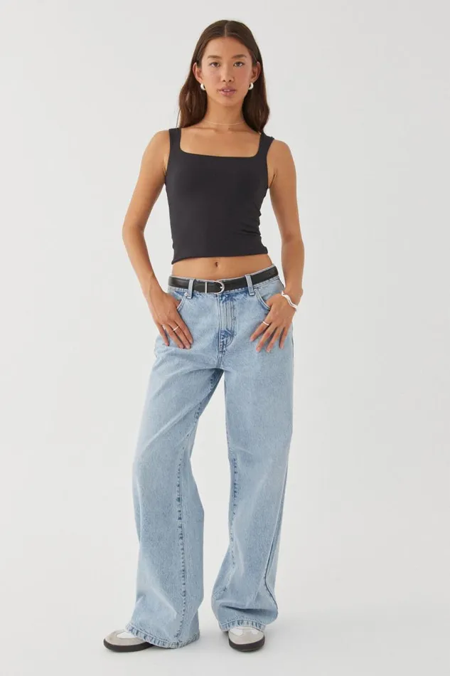 Clothing Supr Luxe Essentials Luxe Open Neck Top Black