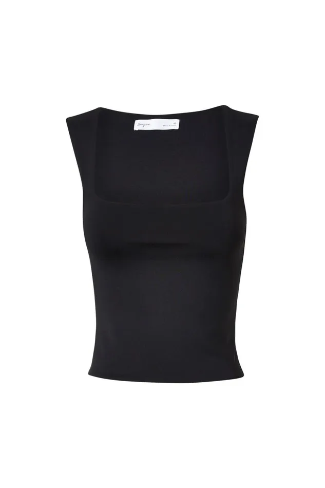 Clothing Supr Luxe Essentials Luxe Open Neck Top Black